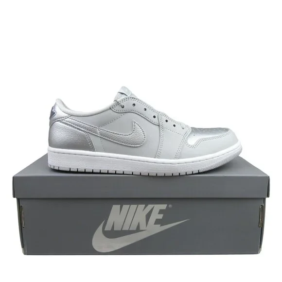 Air Jordan 1 Low OG Silver Sneakers Men\'s Size 10 NEW Jordan 1 Low OG Metallic Silver Men main image 4